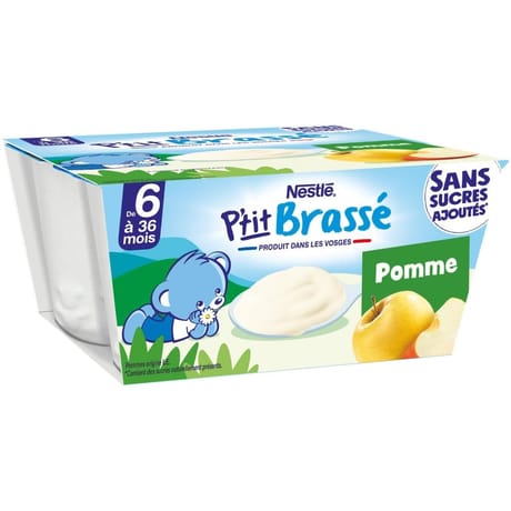 Nestle p'tit brasse ssa pomme dès 6mois 4x90g