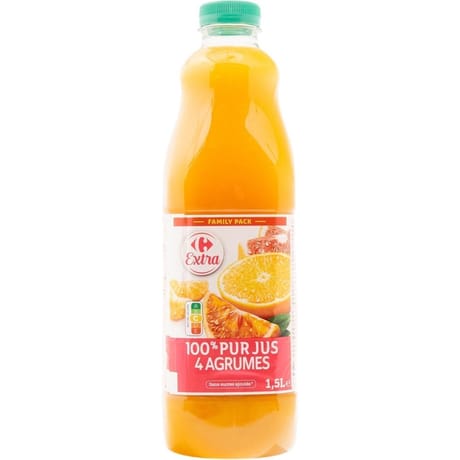 Carrefour extra pur jus de fruits 4 agrumes 1,5l