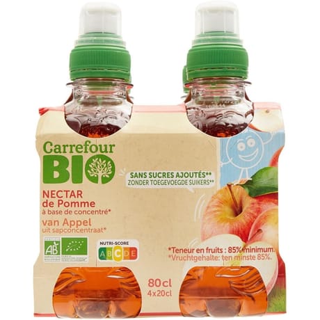 Carrefour bio nectar de pomme à base de concentré 4x20cl
