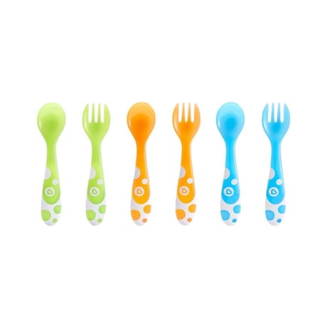 6 fourchettes et cuillères multicolores