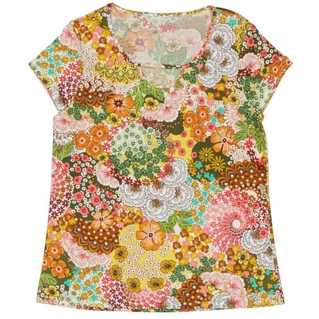 Tee shirt manches courtes femme IMPRIME FLEURI 50\52