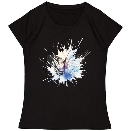 Tee shirt manches courtes femme NOIR PAPILLON 38\40