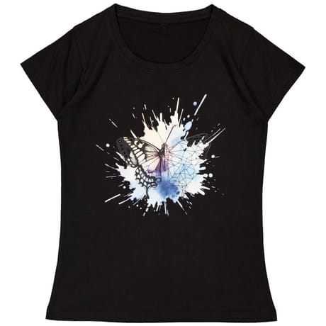 Tee shirt manches courtes femme NOIR PAPILLON 46\48