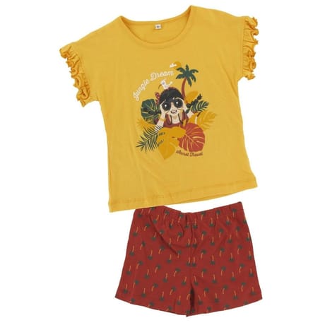Pyjashort fille JAUNE 10 ANS