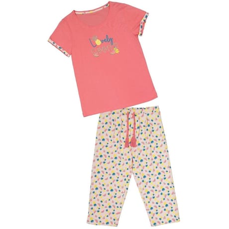 Pyjama corsaire FUSHIA/AOP T46/48