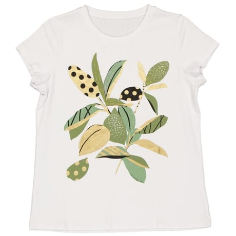 Tee shirt manches courtes femme BLANC/VERT/ GOLD 50\52