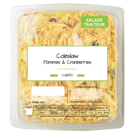 COLESLAW POMME ET CRANBERRIES CURRY 800G