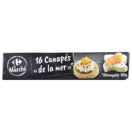 Canapés de la mer x16 105g carrefour sélection