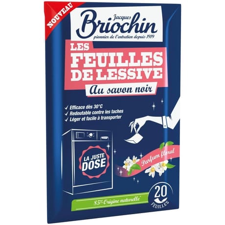 Briochin feuille de lessive au savon noir parfum floral x20