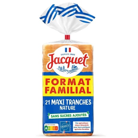 Jacquet 21 maxi tranches nature sans sucres ajoutés 825g