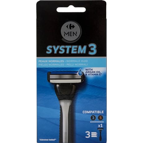 Carrefour men rasoir tête pivotante systeme3