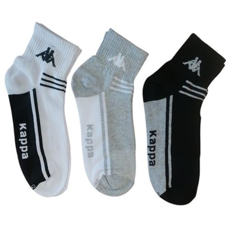 3 paires de socquettes de sport homme KAPPA LOT1 BLEU/GRIS/BLANC T39\42