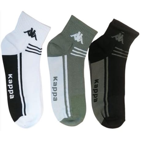 3 paires de socquettes de sport homme KAPPA LOT2 BLANC/KAKI/NOIR T43\46