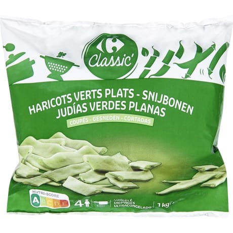 Carrefour classic' haricots verts plats coupés 1kg