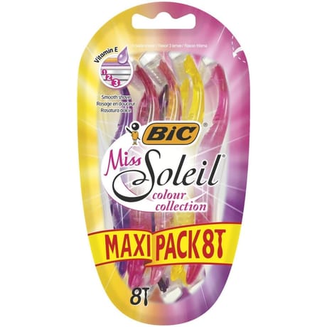 Bic rasoirs jetables feminins miss soleil color maxipack x8