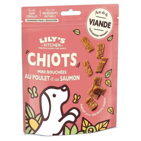 Lily's bouchées au poulet et au saumon pour chiot