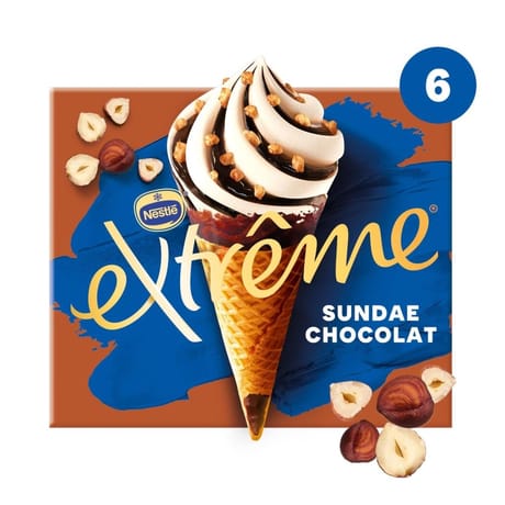 Extrême 6 cônes sundae chocolat 720ml 438g