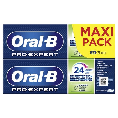Oral-B Pro-Expert dentifrice Haleine Fraîche 2x75ml