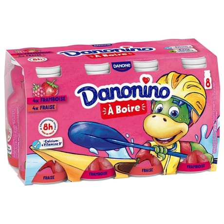 Danonino à boire saveur fraise framboise 8x100g