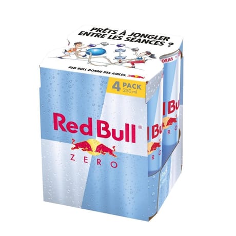 RED BULL, BOISSON ENERGISANTE,ZERO, 4X250ML