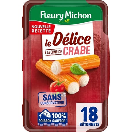 Fleury Michon 18 délices de surimi à la chair de crabe 300g