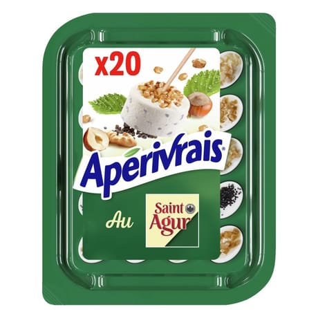 Apérivrais créations Saint Agur noisettes noix et pavot 33%mg 100g