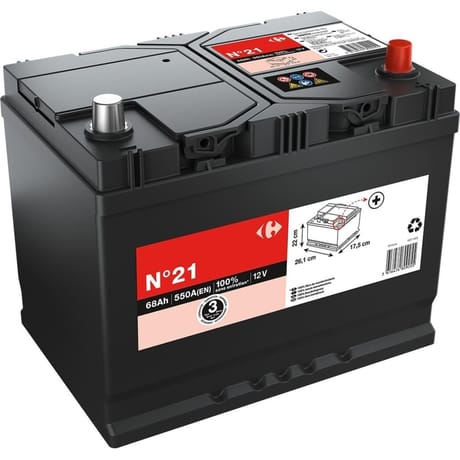 Carrefour batterie auto 68Ah - 550A 12 Volts