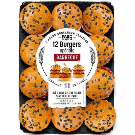 12 Burgers apéritif barbecue 210g