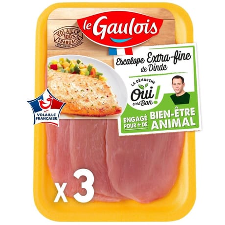 Le Gaulois escalopes de dinde extra fine x3 360g