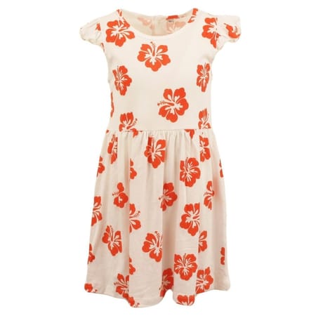 Robe manches courtes WHITE/ORANGE AOP 10 ANS