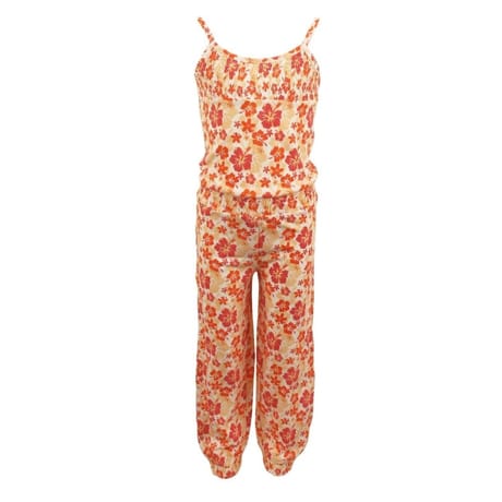 Combilongue WHITE/AOP FLOWER ORANGE 6 ANS