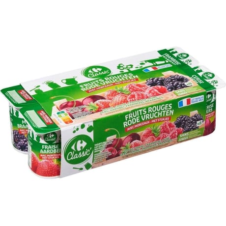 Carrefour Classic yaourt aux fruits rouges 8x125g