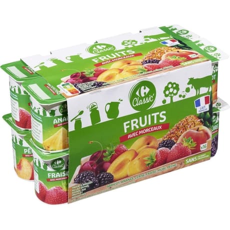 Carrefour classic yaourt aux fruits avec morceaux 16x125g