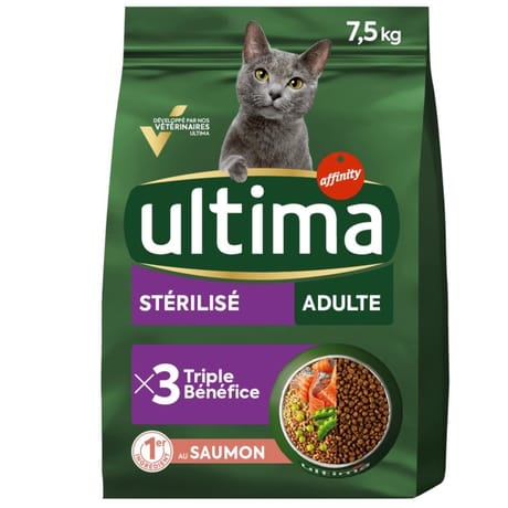 Ultima croquettes chats stérilisés saumon 7.5kg