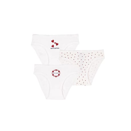 Lot de 3 culottes fille - Craquant Petit Bateau ECUME/CORRIDA/ECUME/MEDIEVAL 8 ANS