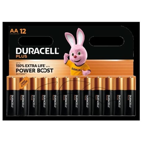 Duracell piles alcalines plus AA LR6, 1,5V lot de 12 piles