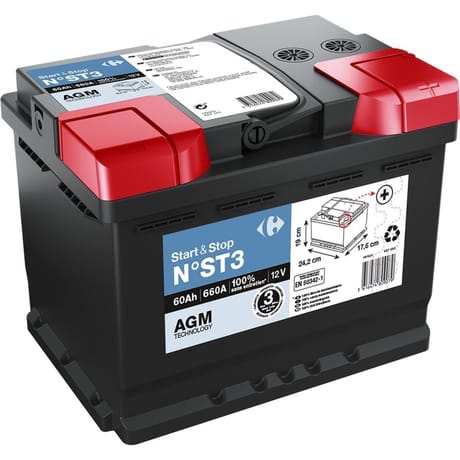 Carrefour batterie auto 60ah - 660A 12 volts