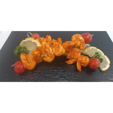 Brochette de crevette deco cuite bbq