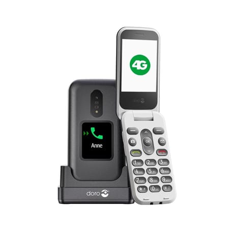 Doro téléphone portable clapet écran 2.8" 2880 LS NOIR ET BLANC 4G