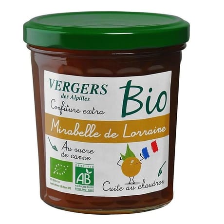 Verger des Alpilles confiture extra mirabelle lorraine bio 370g