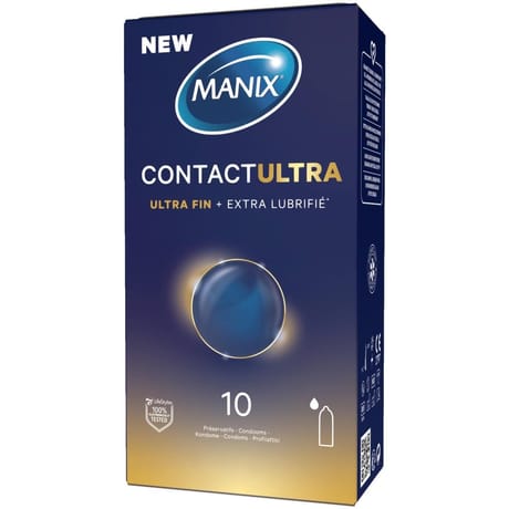 Manix contact préservatif ultra ultra fin + extra lubrifié x10