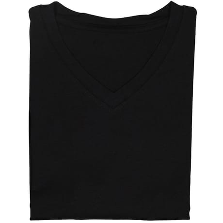 Tee shirt col V manches courtes grande taille NOIR XXXL