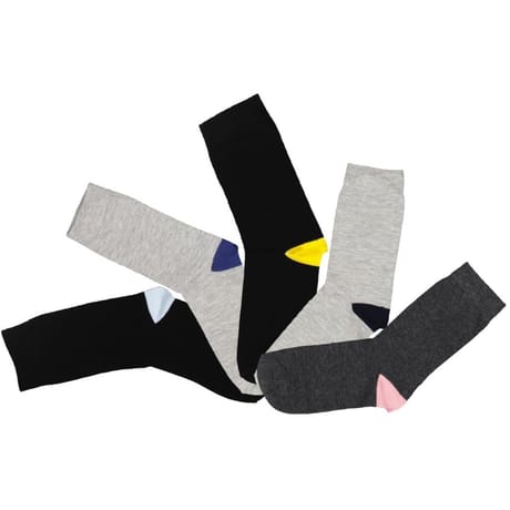 5 paires de mi chaussettes unies NOIR/GRIS 37\41