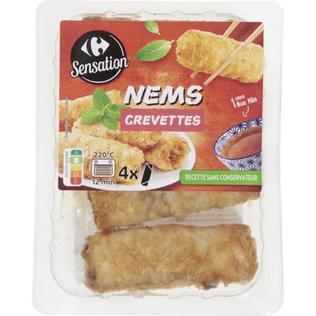 Carrefour sensation 4 nems crevette 280g