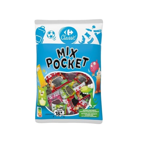 Carrefour classic' bonbons assortiment pocket 500g