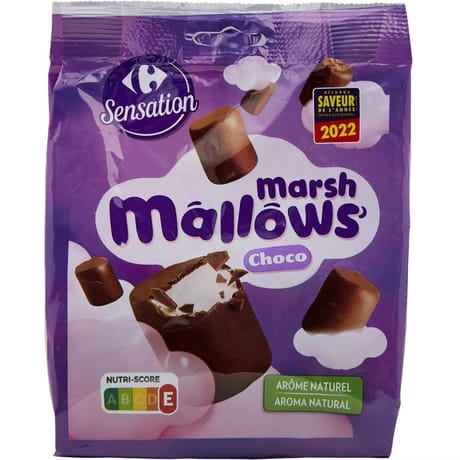 Carrefour sensation bonbons marshmallows choco - 160g