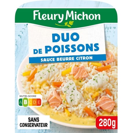 Fleury michon duo de poisson, riz cuisiné, sauce citron 280g