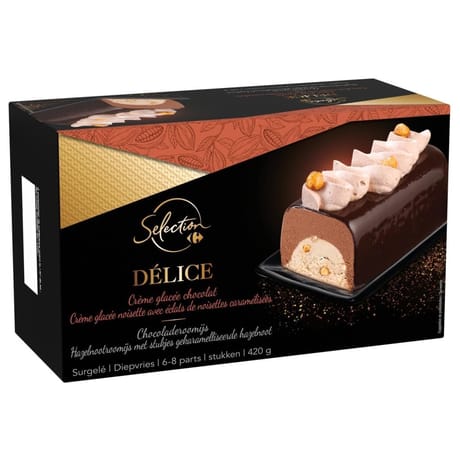 Carrefour sélection bûche chocolat noisette 420g