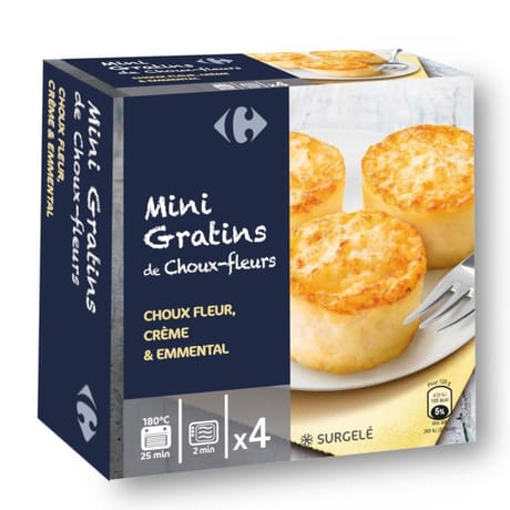 Carrefour mini gratins choux-fleurs 4x120g