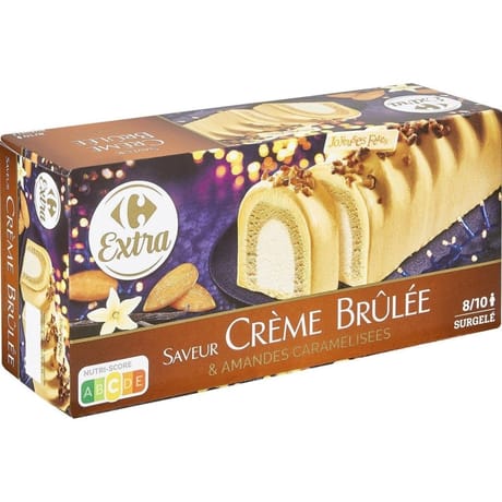 Carrefour extra buche glacée vanille crème brulée 504g